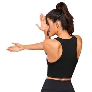 Brassière de sport côtelée en nylon pour femme, coupe ajustée, séchage rapide, respirante, pour fitness, yoga, gym, course à pied et entraînement, avec taille élastique - Product Image 5