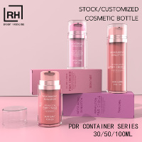 Flacon pompe sans air en plastique PP de luxe 30ml 50ml 100ml, cylindrique, pour shampoing, crème, eau, liquide, lotion, emballage de luxe