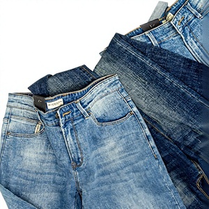 High Quality <b>Men's</b> Formal High Waist Solid Breathable <b>Woven</b> Polyester/Cotton Cross-pants Regular Fit Washed Finish Spring Jeans - Product Image 5