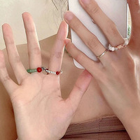 Milad High-End hand gefertigten Ring Künstlerische Mode Armbänder Perle Kristall Perlen Zeigefinger Stapel ring mit elastischer Schnur