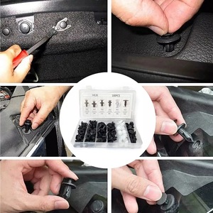 HE26 Nouveau Lot de 100 attaches de fixation pour voiture, <span class=keywords><strong>6</strong></span> tailles, clips de fixation pour garniture de porte, pare-chocs universel, en nylon <span class=keywords><strong>et</strong></span> plastique, système de retenue à poussoir - Product Image 6