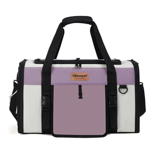 Sac de transport transparent en maille souple pour animaux de compagnie, noir, en nylon, avec fermeture éclair, motif chat de dessin animé, forme carrée, taille L pour chats - Product Image 1