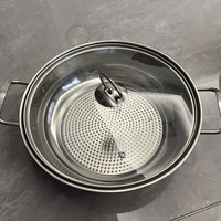Juego de ollas de acero inoxidable al por mayor, antiadherente, con tapa de vidrio, para cocina diaria en el hogar, pedido a granel