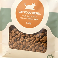 Sachet refermable personnalisé avec fenêtre transparente pour l'emballage d'aliments pour animaux de compagnie