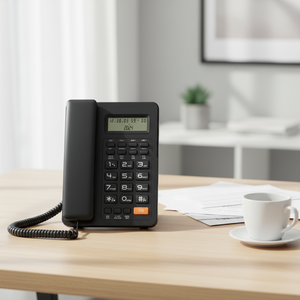 <span class=keywords><strong>Téléphone</strong></span> <span class=keywords><strong>fixe</strong></span> filaire à clavier anglais, prix usine, avec haut-parleur et identification de l'appelant pour la maison et le bureau - Product Image 1