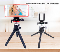 Tripod meja berat multifungsi, tripod mini sudut tembak dapat disesuaikan untuk kamera, dudukan tripod profesional