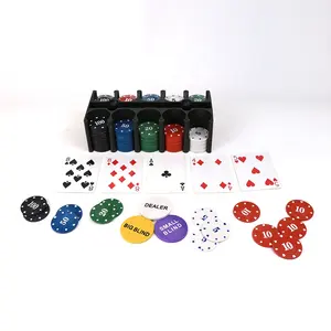 카지노 게임을 위한 부속품 주문 로고를 가진 주석 상자에서 놓이는 카드의 핫 세일 전문가 200 pp 부지깽이 칩 4g 2 갑판