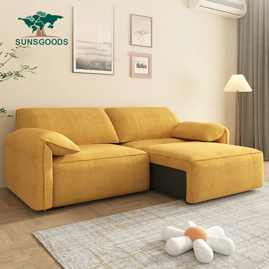 Thanh lịch cắt Sofa giường chuyển đổi ngủ đi văng mở rộng có thể gập lại hiện đại ngủ kéo ra thiết kế phòng khách Ghế sofa giường
