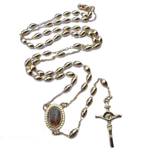 <span class=keywords><strong>Oro</strong></span> rame <span class=keywords><strong>Rosario</strong></span> Croce <span class=keywords><strong>Collana</strong></span> di Perle Crocifisso Cattolicesimo Religioso Collane Regalo - Product Image 3