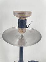 Nouvelle Chicha en Verre et Bois de Grande Taille avec Tuyau Unique, Emballage Cadeau en Cuir Luxueux, Acier Inoxydable Plaqué Or