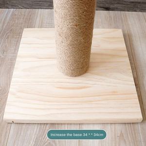 Colonne d'activités pour chat en bois massif moderne, avec griffoir, nid pour chat, table de saut intégrée et jouet pour chat - Product Image 4