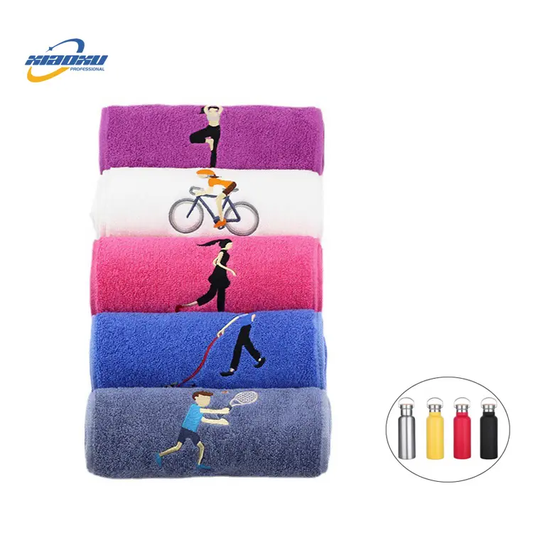 Custom Prints Embroidery Logo Sports 100% Cotton Swimming Fishing Climbing Gym Towel Fitness Towels