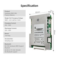 OEM ODM 16S 100A Balance 18650 Baterai Lithium Perlindungan BMS Kustom PCBA Material FR4 Aplikasi IoT