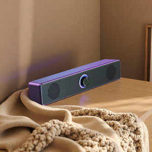 ลำโพงบลูทูธไร้สาย คอมพิวเตอร์ตั้งโต๊ะ เครื่องเสียงภายในบ้าน ปุ่มควบคุมอิสระ สเตอริโอ ดีไซน์แสงไฟสุดเท่ - Product Image 1