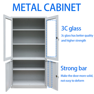 Steel Glass Door Filing <strong>Cabinet</strong> with <strong>Storage</strong> Base Metal Office <strong>Storage</strong> <strong>Cabinet</strong> <strong>Lockable</strong> Adjustable Shelf Document Organization - Product Image 3