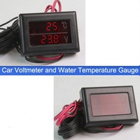 Voltmeter mobil DC 12 v-24 V dan pengukur suhu air dengan ukuran Sensor bisa 10mm 17mm 21mm tampilan LCD menunjukkan Data elektronik hangat