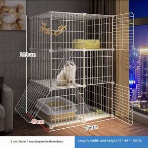 Große Innen villa Katzen-und Hunde käfig mit Freiraum Zwei oder drei Stockwerke Knopf verschluss Atmungsaktiv und einfach zu installieren Katzen haus - Product Image 3