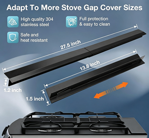 Stainless Steel Stove Counter <b>Gap</b> Cover Heat Resistant Kitchen Gas Stove Side <b>Gap</b> Filler Easy To Clean <b>Gap</b> Sealing Strip - Product Image 6