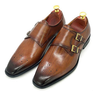 Chaussures pour hommes en cuir d'affaires, bout rond, faites à la main, imperméables, pour occasions formelles, mariage, automne, dernier modèle - Product Image 3