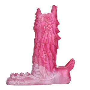 New Arrival Faucet Hollow Silicone Color Dragon Sleeve Enlarged Thickened <b>Dildo</b> Penis Ring Sleeve - Product Image 4