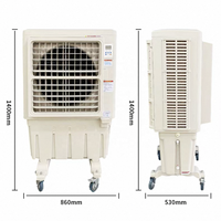 Refroidisseur d'eau axial portable KDT-90 avec écran LCD, 3 vitesses, roulettes verrouillables, 30-50 ㎡   Ventilateur de refroidissement commercial