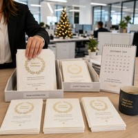 Carte de Noël d'entreprise en papier semence plantable, cartes de fêtes professionnelles avec espace pour logo, cartes de Noël personnalisées imprimées en gros