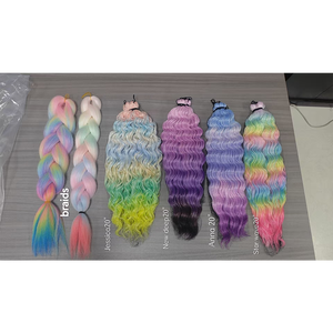 Capelli Sintetici Afro Ricci Onda Profonda Oceanica per Trecce, <span class=keywords><strong>Extension</strong></span> <span class=keywords><strong>Colorate</strong></span> Twist Acqua per Uncinetto per Donne - Product Image 1