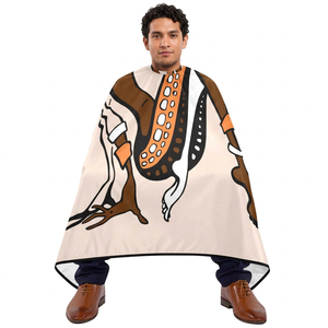 Cape de barbier jetable en polyester, résistante aux produits chimiques, imperméable, écologique, avec fermeture à bouton-pression durable, pour usage en salon, pour la coupe de cheveux - Product Image 1