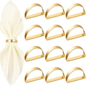 Juego de Anillos <span class=keywords><strong>para</strong></span> Servilletas de Boda, Aleación Dorada Pulida en Forma de D, Porta Servilletas <span class=keywords><strong>para</strong></span> Decoración de Mesa de Despedida de Soltera, Decoración de Mesa <span class=keywords><strong>para</strong></span> Cena - Product Image 4