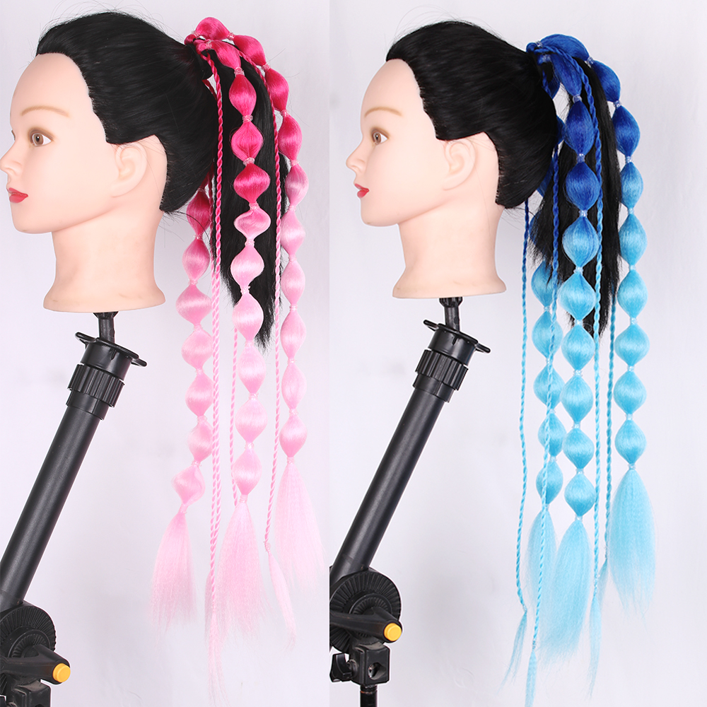 【 】★BUBBLE BRAID SLIDE★正規品★韓国人気★ Black Red Colorful Bubble Box Braid Synthetic Hair Ponytail