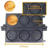 Machine à gaufres en forme de pièce de monnaie de 10 yens, prix de gros, machine à crêpes en forme de pièce de monnaie dorée, machine à pain au fromage en forme de pièce de monnaie commerciale