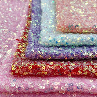 Tissu à paillettes brodé personnalisé Vente en gros Tissu à mailles en polyester 3mm multicolore Robe à paillettes pour filles Boîte Sac Robe de soirée