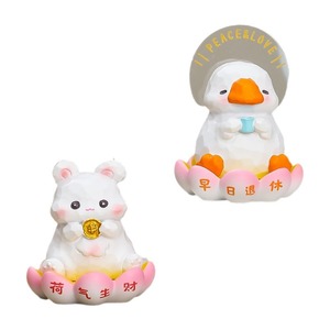 Figurine de grenouille et de chien en résine porte-bonheur, décoration de bureau, cadeau Feng Shui éclairé pour filles, cadeau d'anniversaire, fournitures de bureau - Product Image 3