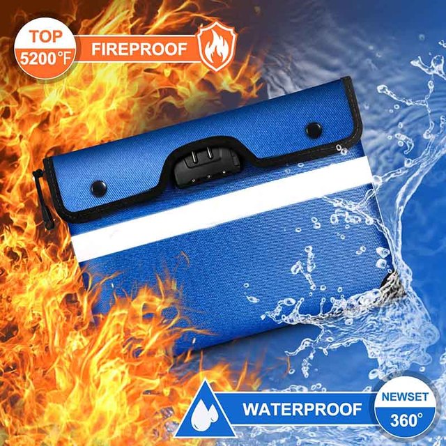 Hot Sell Fireproof Document Bag 9 Layers of Heat Insulated Materials Waterproof Fireproof Bag With Zipper Fireproof Money Bag