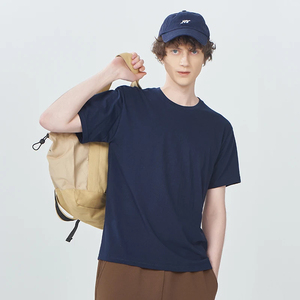 เสื้อยืดผ้าฝ้าย100% สำหรับผู้ชายชุดชั้นในสีพื้นแขนสั้นคอไหมพิมพ์ลายไซส์สหรัฐ/สหภาพยุโรป - Product Image 3