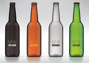 Échantillon gratuit bouteille en verre de jus de boisson de bière personnalisée 12oz 330ml bouteille de bière transparente vert ambré