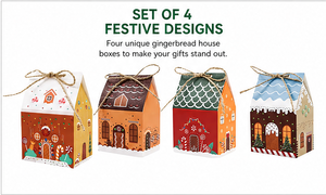 Luxury Gingerbread House Shape Paper <b>Box</b> Foldable Paperboard <b>Party</b> Favor <b>Box</b> for Christmas Candy and Surprise Gift <b>Box</b> - Product Image 3
