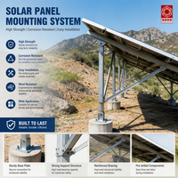 Support de panneaux solaires en acier à angle réglable pour projets solaires sur terrain plat