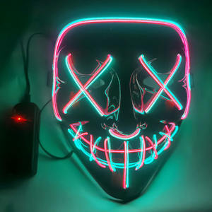 Maschera LED al Neon per Halloween, Maschera Luminosa per Feste in Maschera, Maschere Divertenti per Cosplay e Costumi - Product Image 3