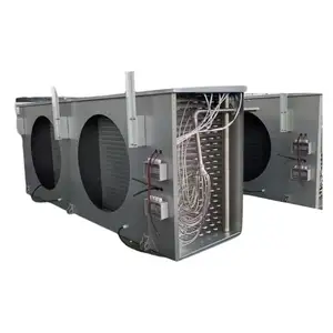 Evaporador R744 de aço inoxidável feito sob medida, refrigerador de ar para câmaras frias, descongelamento a gás quente