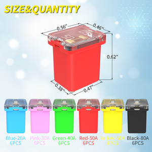 36pcs במקרה j מתמזגים 20a 30a 50a 60a 80 פרופיל נמוך jcase <span class=keywords><strong>Fuse</strong></span> - Product Image 2