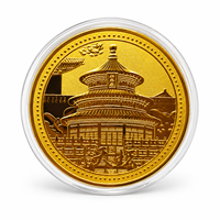 Pièce de monnaie commémorative de la monumentale structure de Pékin 2026 en métal plaqué or avec relief 3D et boîtier en acrylique