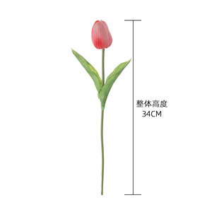 ดอกทิวลิปประดิษฐ์ CallaFloral ช่อมินิสีชมพูขาว ตกแต่งแจกันสำหรับบ้าน งานแต่งงาน สไตล์อินส์ - Product Image 4