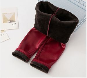 Pantaloni in <span class=keywords><strong>Pelle</strong></span> per Bambine Invernali, <span class=keywords><strong>Leggings</strong></span> in Ecopelle Spessa Felpata, Pantaloni a Sigaretta per Bambini, Pantaloni Caldi per Neonati, Pantaloni Slim - Product Image 6