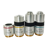 Accessoires de laboratoire 195mm 4X/10X/40X/100X Objectif de microscope biologique achromatique professionnel à longue distance de travail