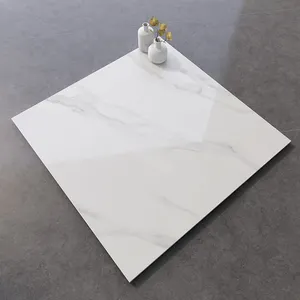 현대 차고 전체 크기 azulejo 600x600mm 80x80 Porcelanato 광택 흰색 대리석 봐 backsplash 유약 도자기 바닥 타일