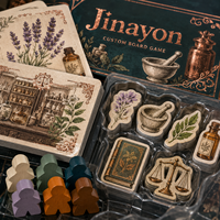 Jeu de société personnalisé en carton sur le thème de la pharmacie historique européenne et du jardin médicinal, jeu de stratégie d'apothicaire, plateau pliable pour