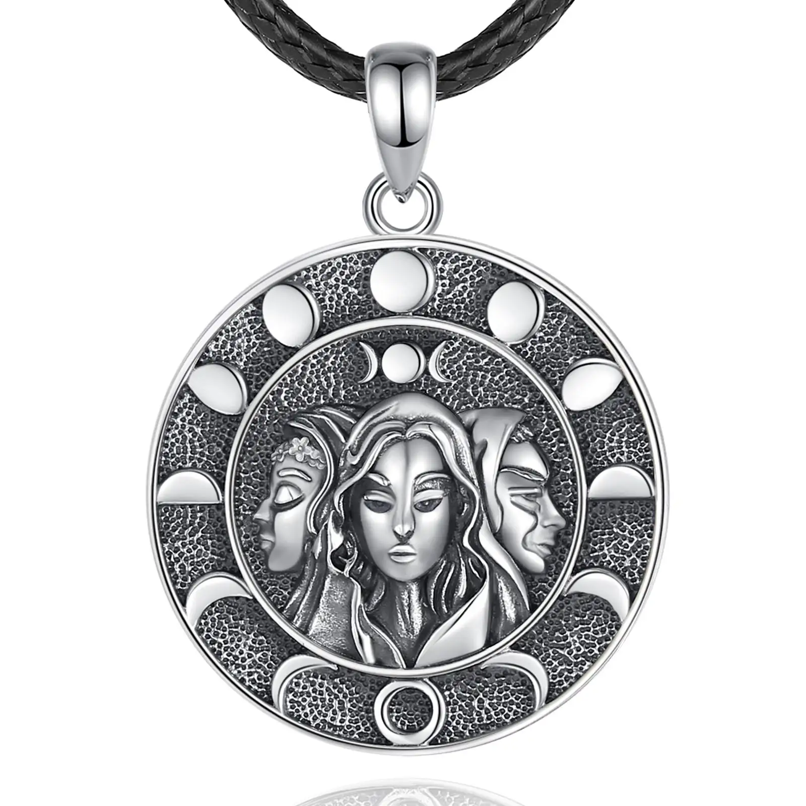 Merry shine Sterling Silber Moon Hecate Lilith Halskette Cadena de Plata Joyas de Plata Pagan Witchy Schmuck für Frauen