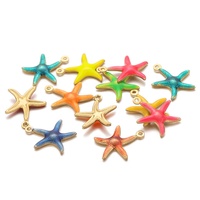 20 pendentifs étoiles de mer en émail simple face en acier inoxydable, à embosser, pour la fabrication de boucles d'oreilles, colliers et bijoux DIY