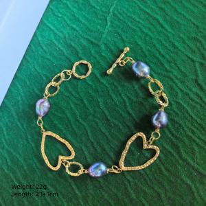 Hochwertiges Natürliches Süßwasserperlen Metall-Ketten Mode-Armband Trendiges 18K PVD Attraktives Damen-Schmuckstück - Product Image 6